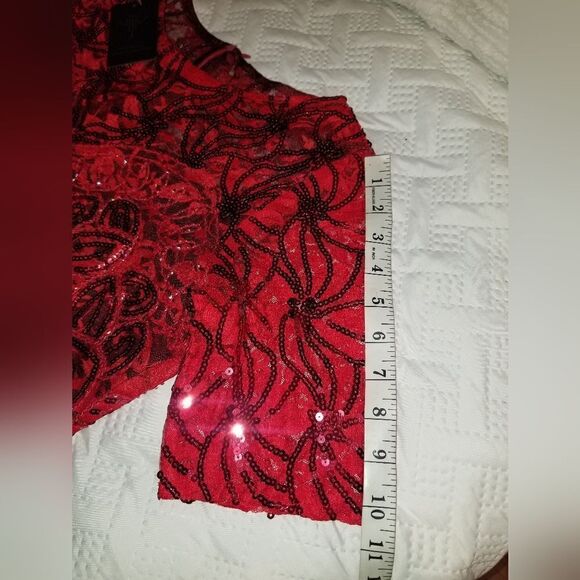 VIJIV+vintage 1920s sequined flapper dress +red new Large - Picture 14 of 16